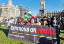 الحث على مقاطعة اسرائيل ونشطاء بريطانيون يسيرون في لندن