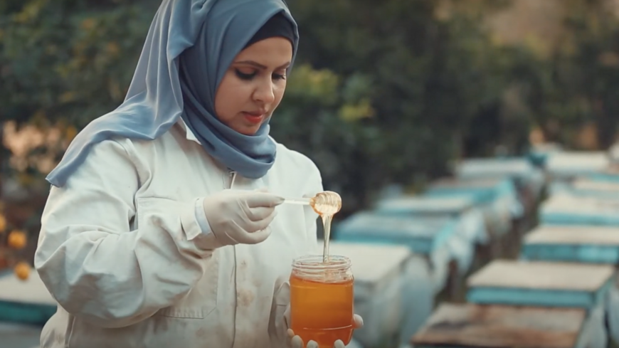 تقرير موقع مصرنا الإخباري عن أول امرأة تعمل في تربية النحل في غزة