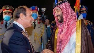 وصل ولي العهد السعودي صاحب السمو الملكي محمد بن سلمان إلى مصر وكان في استقباله فخامة الرئيس عبد الفتاح السيسي في 20 يونيو 2022.