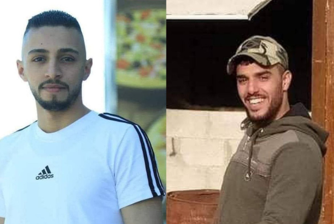 الشهيد محمد بشار عزيزي 25 عام وعبد الرحمن جمال صبح 28 عام في نابلس.