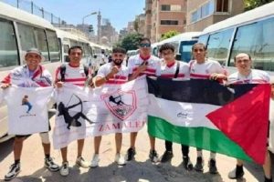انتشار دعم مشجعي النادي المصري لفلسطين