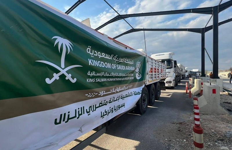 قافلة مساعدات سعودية لمنكوبي سوريا وتركيا